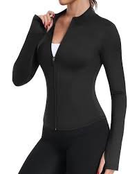 Trendy Queen Women's Zip Up Lightweight Jackets Workout Hoodies Gym Clothes